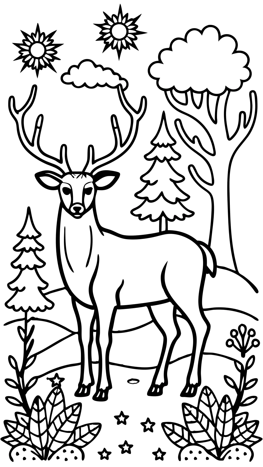 coloriage animal cerf